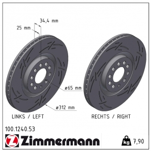 Disque de frein sport rainuré Black:Z Zimmermann - 100.1240.53