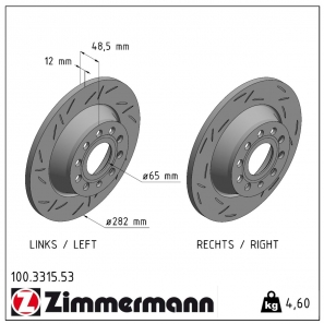 Disque de frein sport rainuré Black:Z Zimmermann - 100.3315.53