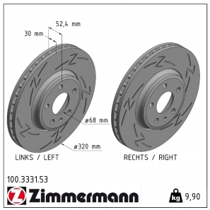 Disque de frein sport rainuré Black:Z Zimmermann - 100.3331.53