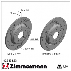 Disque de frein sport rainuré Black:Z Zimmermann - 100.3333.53