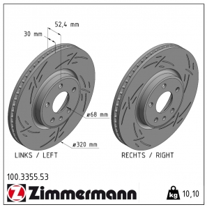 Disque de frein sport rainuré Black:Z Zimmermann - 100.3355.53