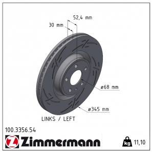 Disque de frein sport rainuré Black:Z Zimmermann - 100.3356.54