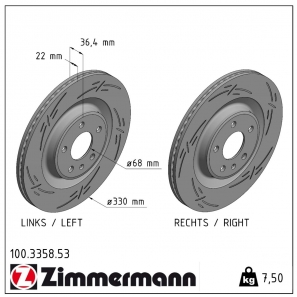 Disque de frein sport rainuré Black:Z Zimmermann - 100.3358.53