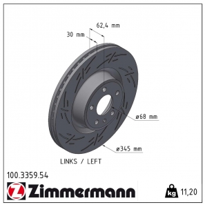 Disque de frein sport rainuré Black:Z Zimmermann - 100.3359.54