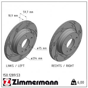 Disque de frein sport rainuré Black:Z Zimmermann - 150.1289.53