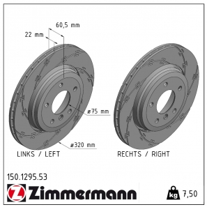 Disque de frein sport rainuré Black:Z Zimmermann - 150.1295.53