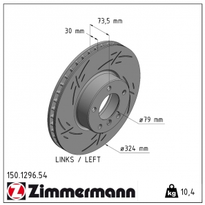 Disque de frein sport rainuré Black:Z Zimmermann - 150.1296.54