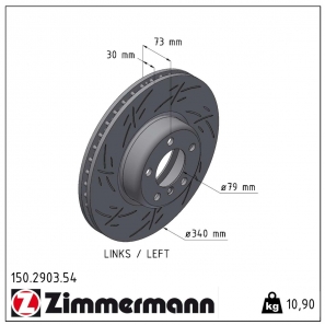 Disque de frein sport rainuré Black:Z Zimmermann - 150.2903.54