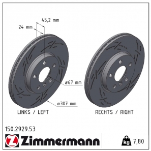 Disque de frein sport rainuré Black:Z Zimmermann - 150.2929.53