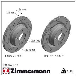 Disque de frein sport rainuré Black:Z Zimmermann - 150.3426.53