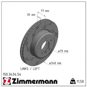 Disque de frein sport rainuré Black:Z Zimmermann - 150.3434.54