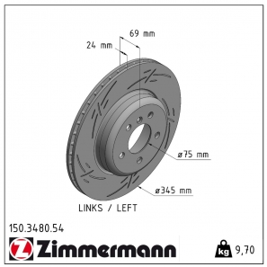 Disque de frein sport rainuré Black:Z Zimmermann - 150.3480.54