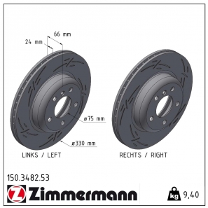 Disque de frein sport rainuré Black:Z Zimmermann - 150.3482.53