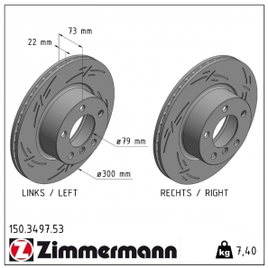 Disque de frein sport rainuré Black:Z Zimmermann - 150.3497.53