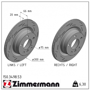 Disque de frein sport rainuré Black:Z Zimmermann - 150.3498.53