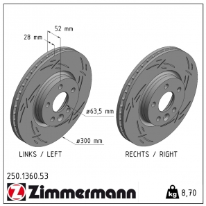 Disque de frein sport rainuré Black:Z Zimmermann - 250.1360.53