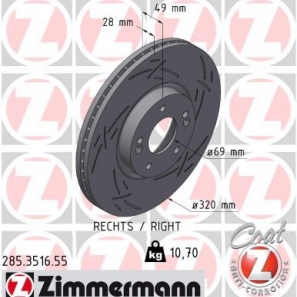 Disque de frein sport rainuré Black:Z Zimmermann - 285.3516.55