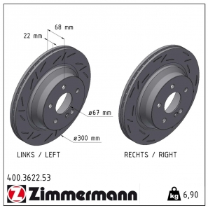 Disque de frein sport rainuré Black:Z Zimmermann - 400.3622.53