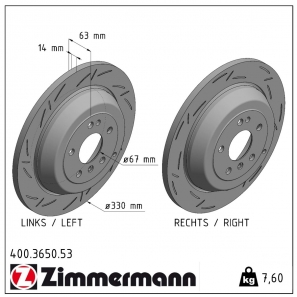 Disque de frein sport rainuré Black:Z Zimmermann - 400.3650.53