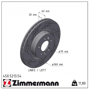 Disque de frein sport rainuré Black:Z Zimmermann - 450.5213.54