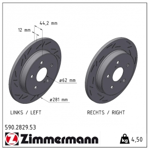 Disque de frein sport rainuré Black:Z Zimmermann - 590.2829.53