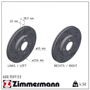 Disque de frein sport rainuré Black:Z Zimmermann - 600.1597.53