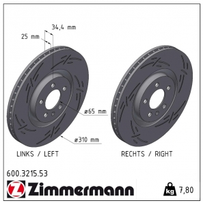 Disque de frein sport rainuré Black:Z Zimmermann - 600.3215.53