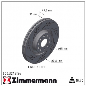 Disque de frein sport rainuré Black:Z Zimmermann - 600.3243.54