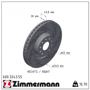 Disque de frein sport rainuré Black:Z Zimmermann - 600.3243.55