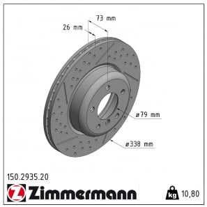 Disque de frein rainuré Zimmermann - 150.2935.20