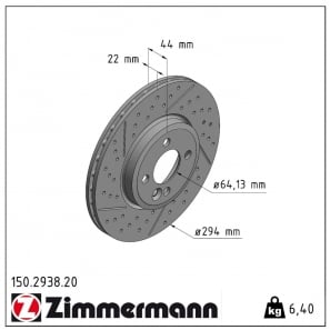 Disque de frein rainuré Zimmermann - 150.2938.20