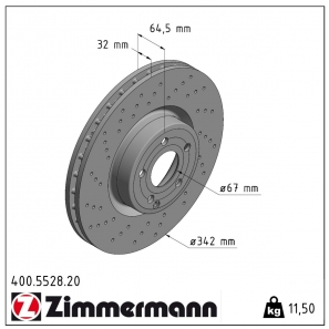 Disque de frein percé Zimmermann - 400.5528.20