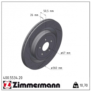 Disque de frein rainuré Zimmermann - 400.5534.20