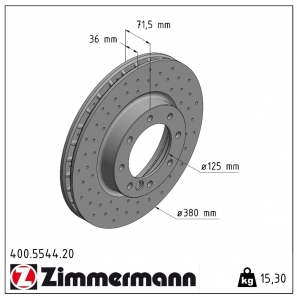 Disque de frein percé Zimmermann - 400.5544.20