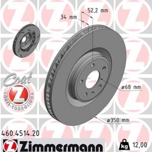 Disque de frein rainuré Zimmermann - 460.4514.20