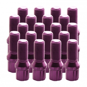 Boulons de roue conique RACING JB1 M14x1,5 L.27mm - Violet - lot de 20 + 1 adaptateur - Japan Racing