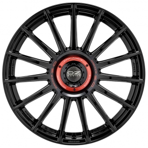 Jante OZ Superturismo Evoluzione Gloss Black - Red Lettering