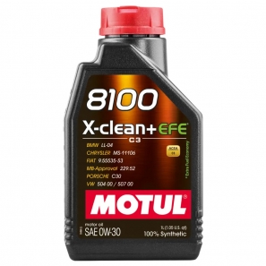 Huile moteur Motul 8100 Xclean+ EFE 0w30 - BMW LL-04 - 1L